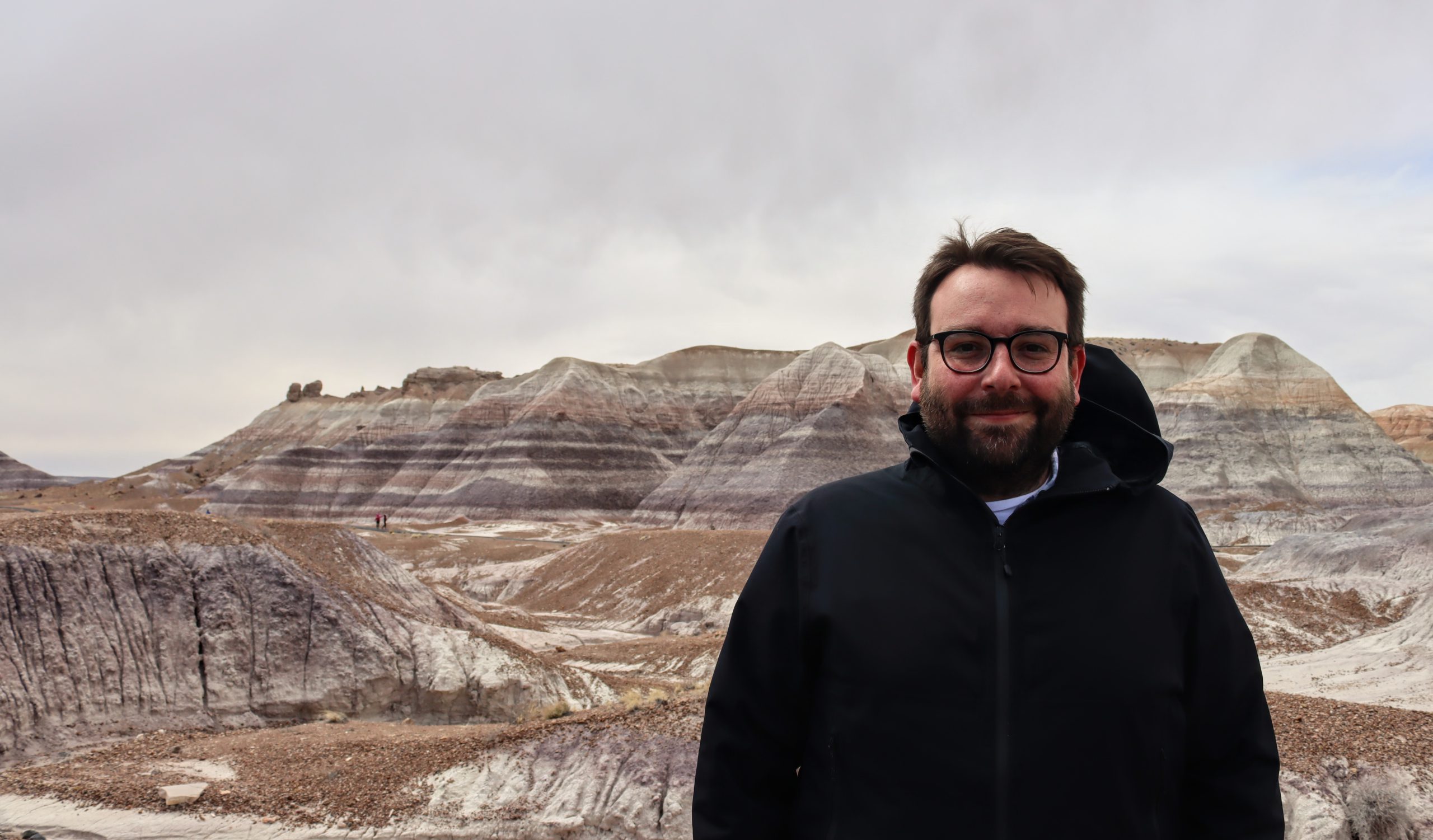 Photograph of Kevin Seeber at Petrified Forest National Park.